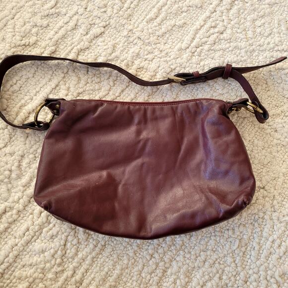 Etienne Agner Burgundy Leather Crossbody Purse - Picture 2 of 10